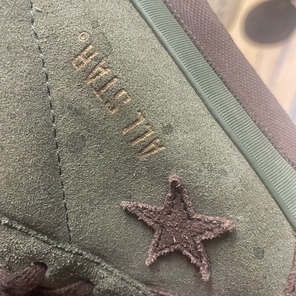 Vintage Converse All Star Green Leather a sneakers Size 10 - Picture 7 of 7